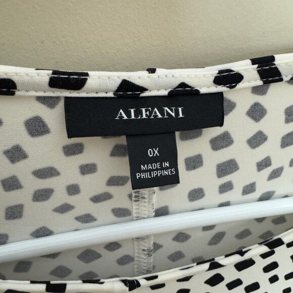 Alfani Elements Printed 3 4 Sleeve Tunic Top US Women's 0X Plus - Picture 4 of 9